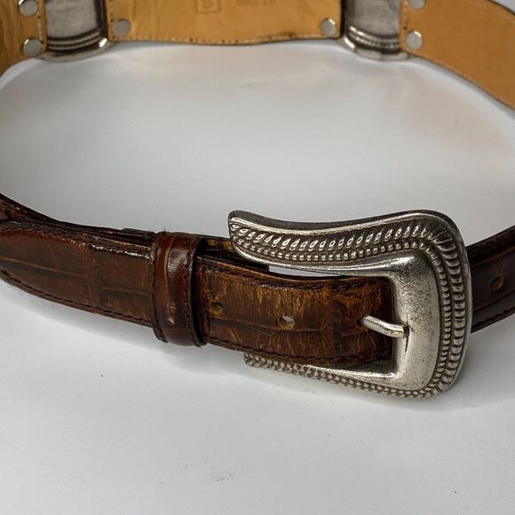 Fossil Leather Braided Metal Accent Western Belt Women's Size Small -BT2069 - Picture 1 of 10